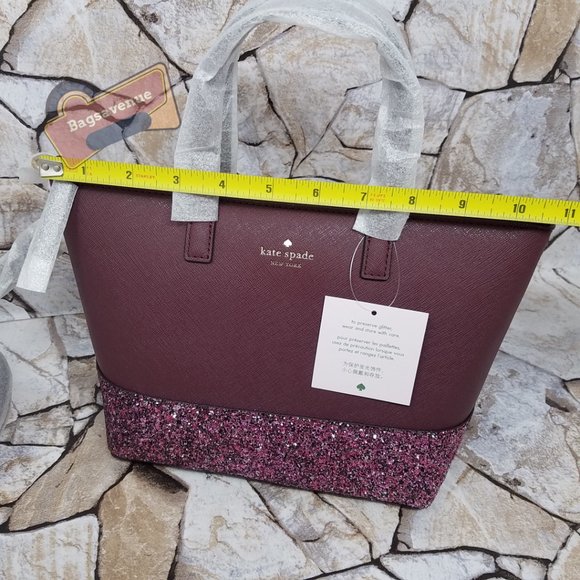 #bagsavenue Ina Saffiano PVC Cherrywood Burgundy Satchel Crossbody Kate Spade - Picture 9 of 13